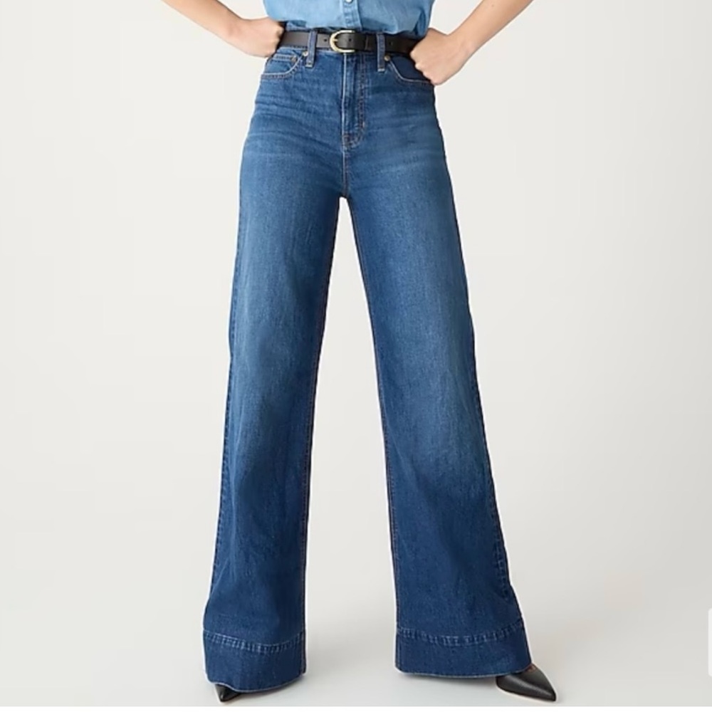 J. Crew 5 pocket denim trouser wide leg 29 high rise